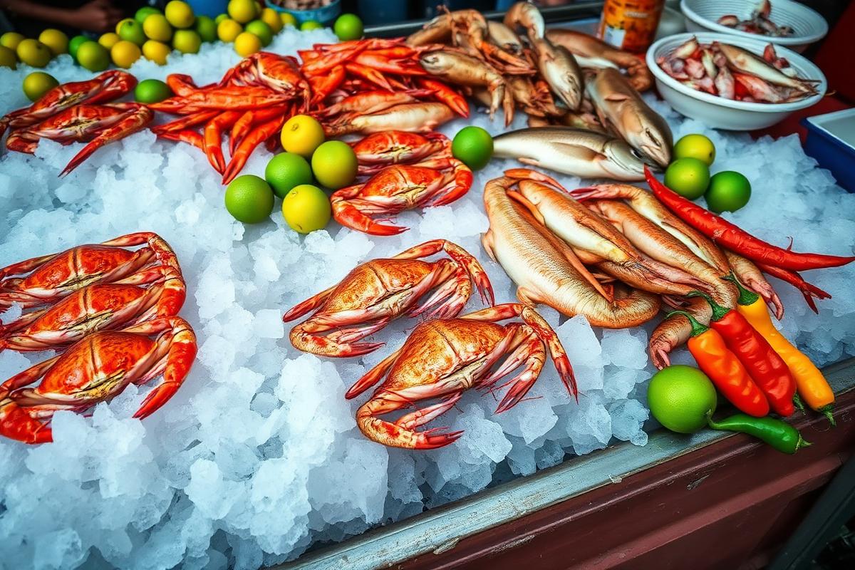 Buying seafood in South Trinidad